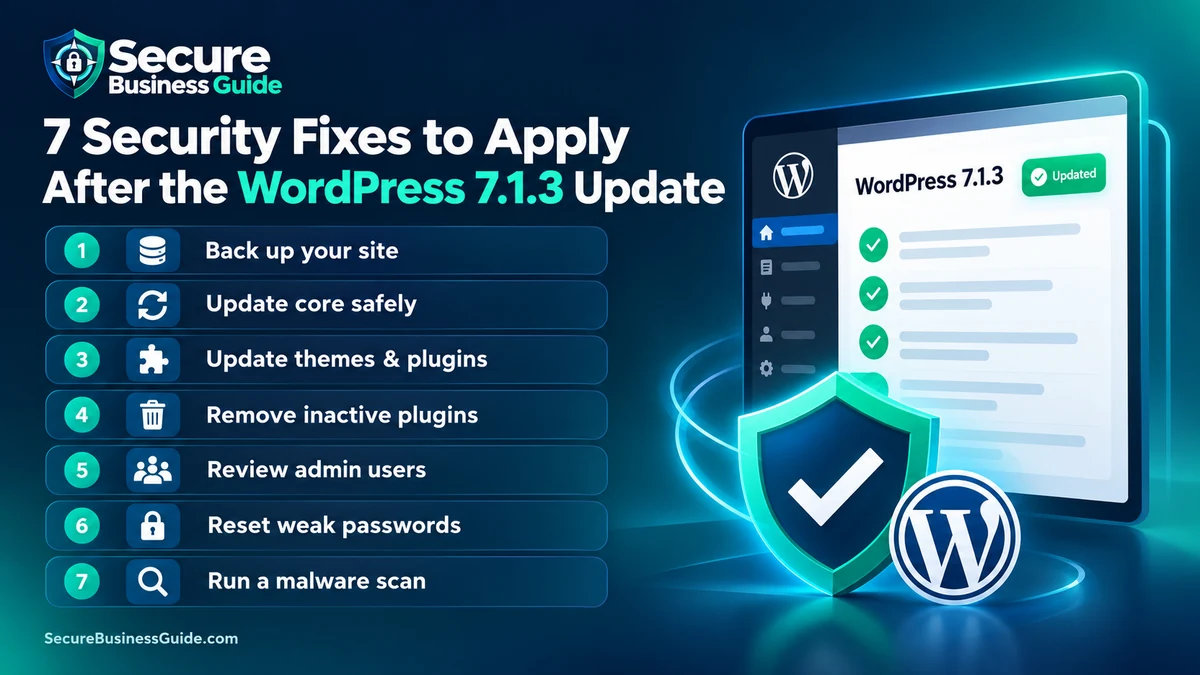 Seven security fixes and post-update checks for WordPress 7.1.3