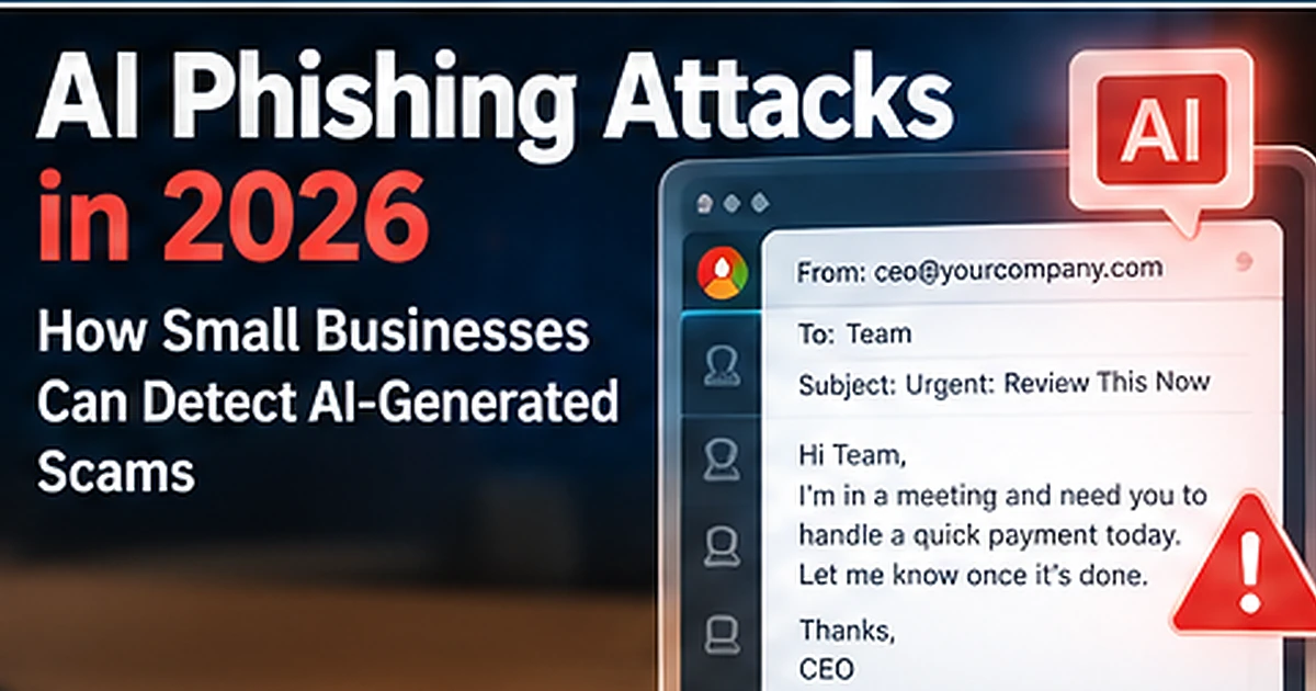 AI phishing attack in 2026 showing a realistic AI-generated email impersonating a CEO with an urgent payment request.