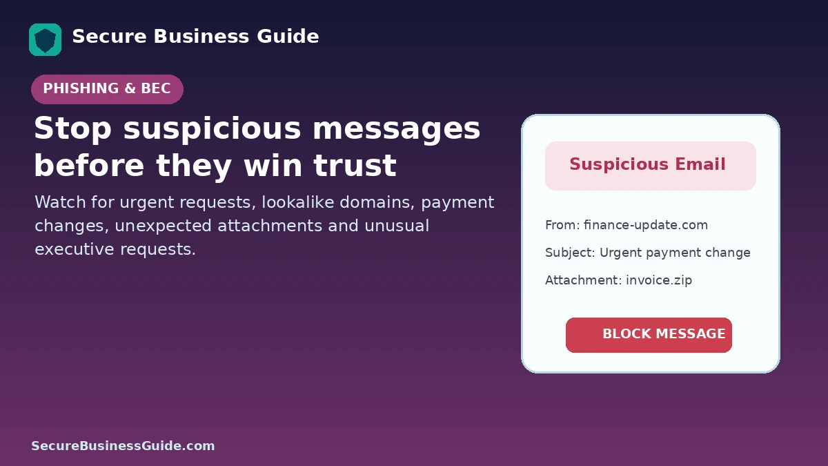 Phishing and business email compromise warning signs for small businesses